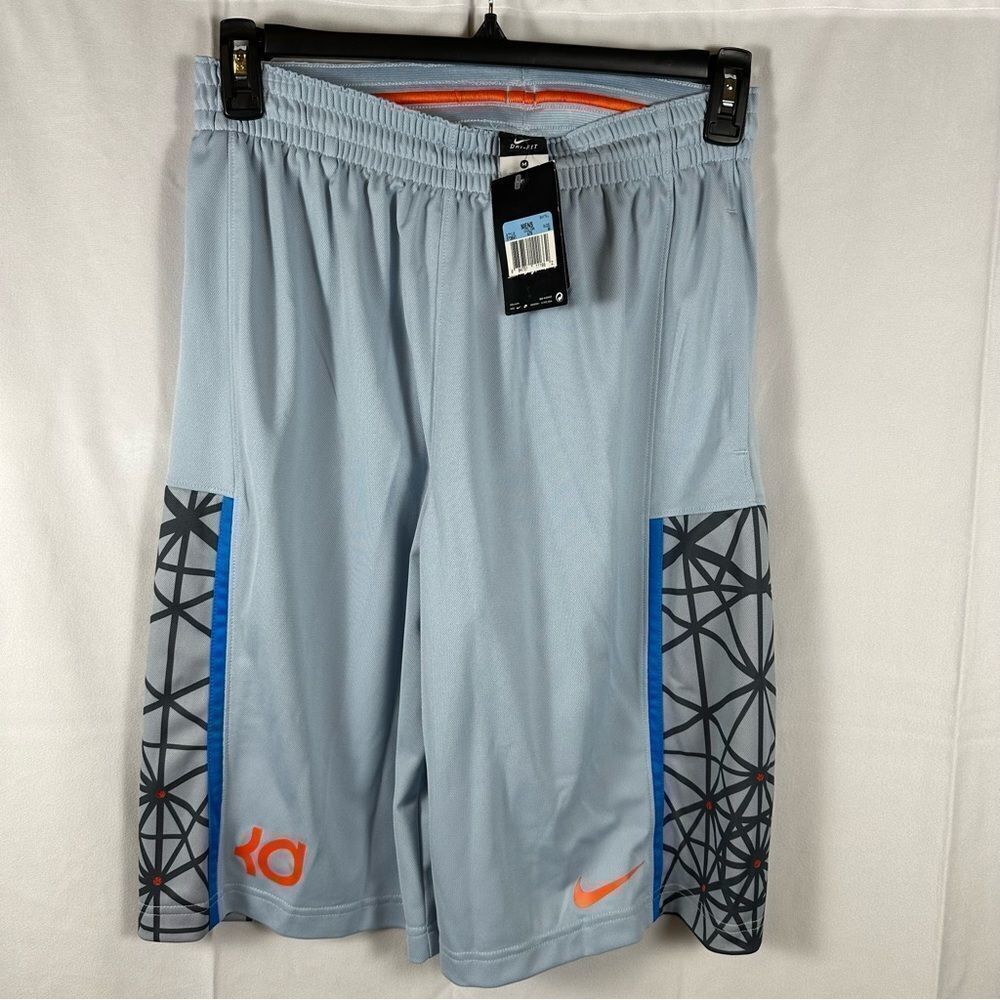 NWT Nike Men’s Kevin Durant KD Light Blue & Gray Dri-Fit Basketball Shorts M - Picture 1 of 15